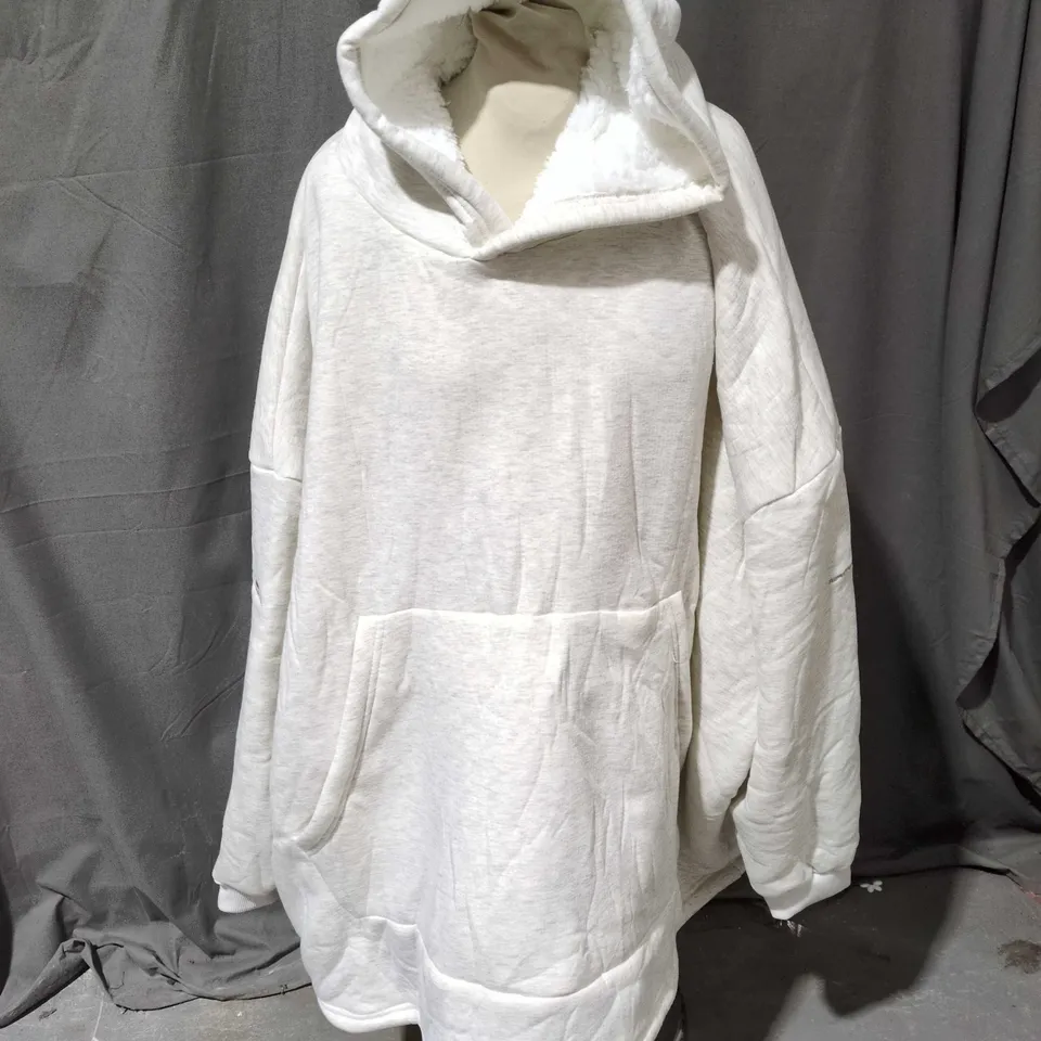TRESPASS COSY-OVERSIZED AIRTRAP HOODIE IN GHOST MARL - ONE SIZE