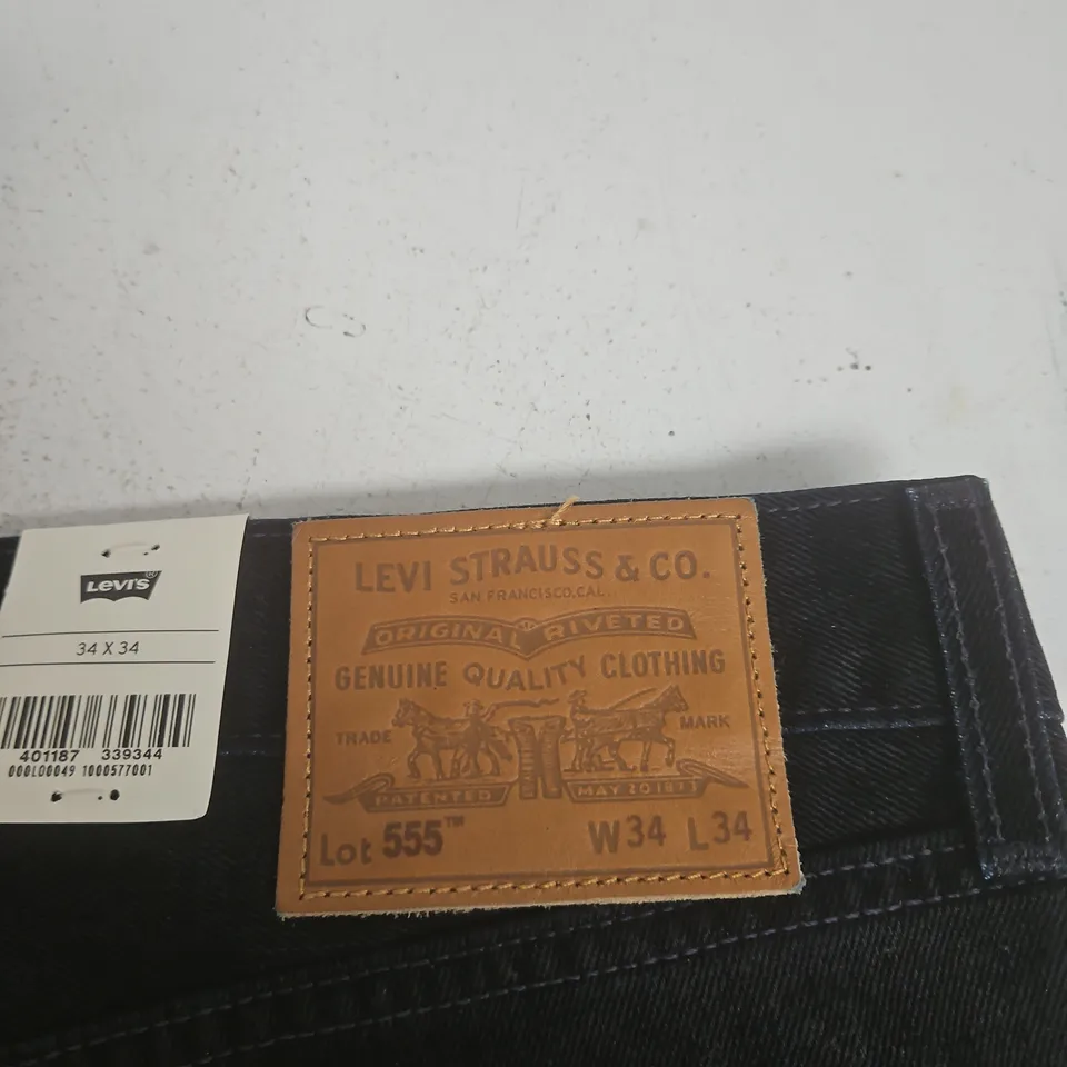 LEVI'S 555 RELAXED STRAIGHT JEANS – DARK DENIM, UK 34