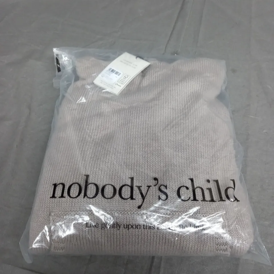 SEALED NOBODYS CHILD KNITTED HOODIE IN GREY - UK SMALL