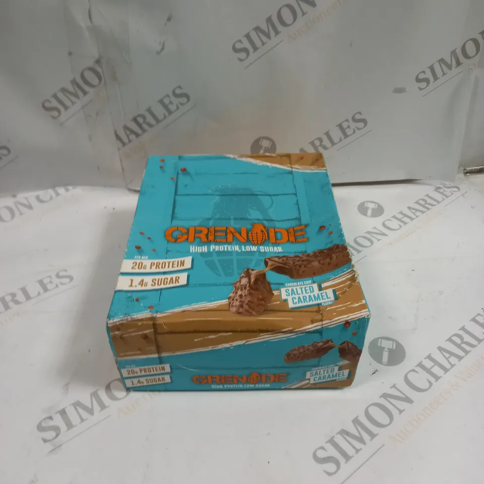 BOX OF 12X60G GRENADE PROTEIN BARS - SALTED CARAMEL 