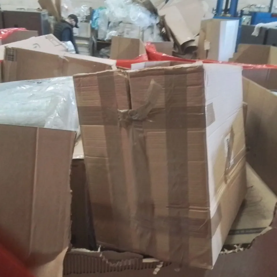 PALLET OF ASSORTED HOUSEHOLD GOODS AND PRODUCTS TO INCLUDE;MONITOR,STEAM CLEANER,POPUP TENT