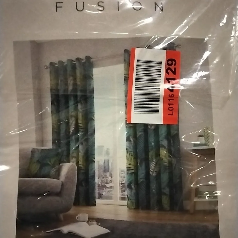 Bagged fusion tropical multi eyelet curtains 117x137cm approximately