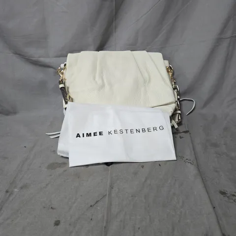 AIMEE KESTENBERG WHITE PEBBLED LEATHER CROSSBODY BAG