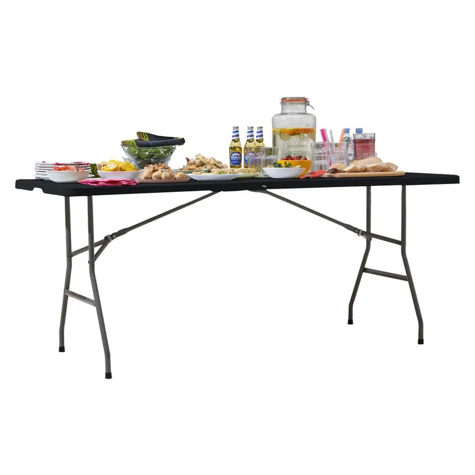 BOXED NEO BLACK FOLDING PORTABLE PICNIC TABLE 6FT (1 BOX)