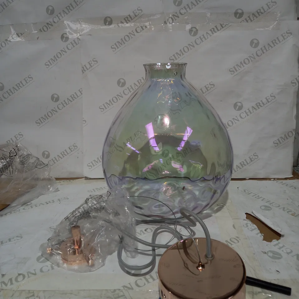 BOXED AZIA PENDANT FRENCH GOLD AND GLASS LED HANGING LIGHT