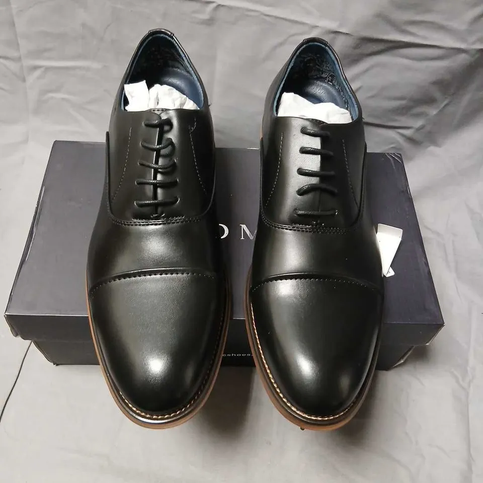 BRUNO MARC BLACK LEATHER DRESS SHOES – MEN'S UK 9 (US 10)