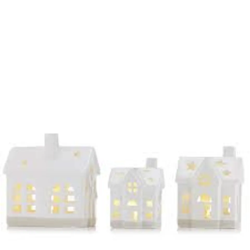 HOME STORIES SET OF 3 PRE LIT HOUSES