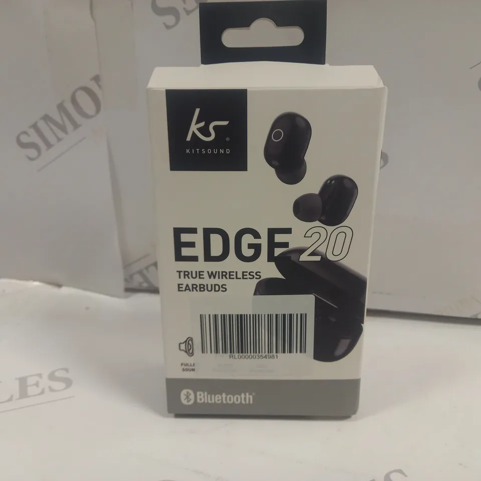 BOXED KITSOUND EDGE 20 TRUE WIRELESS EARBUDS IN BLACK