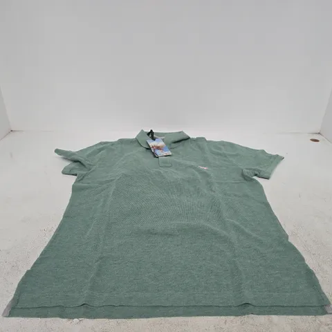 GUNN POLO – MEN'S DUSTY SAGE POLO SHIRT, SIZE M