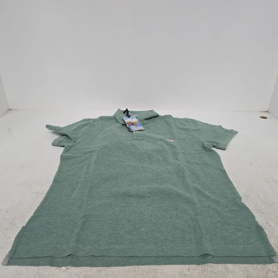 GUNN POLO – MEN'S DUSTY SAGE POLO SHIRT, SIZE M