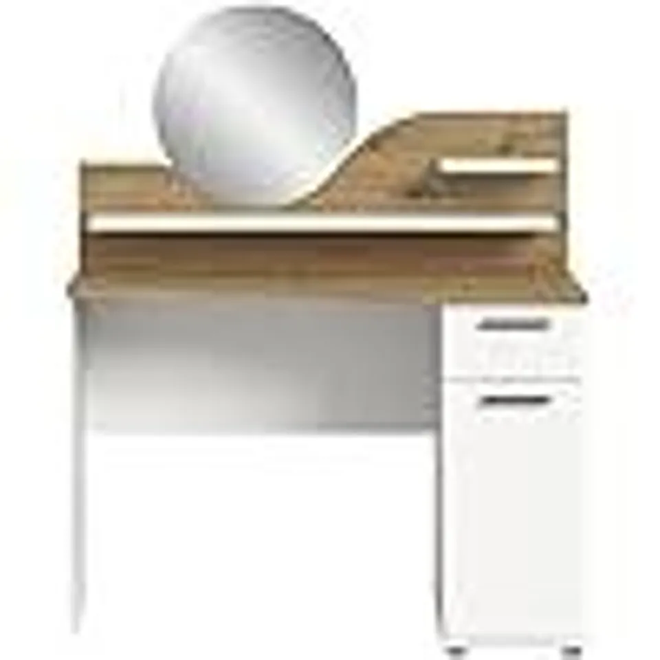 BOXED XONOX.HOME WOHNEN VANITY VANITY DRESSING TABLE COSMETIC TABLE WHITE 110 X 135 X 46 CM ARTISAN OAK (2 BOXES)
