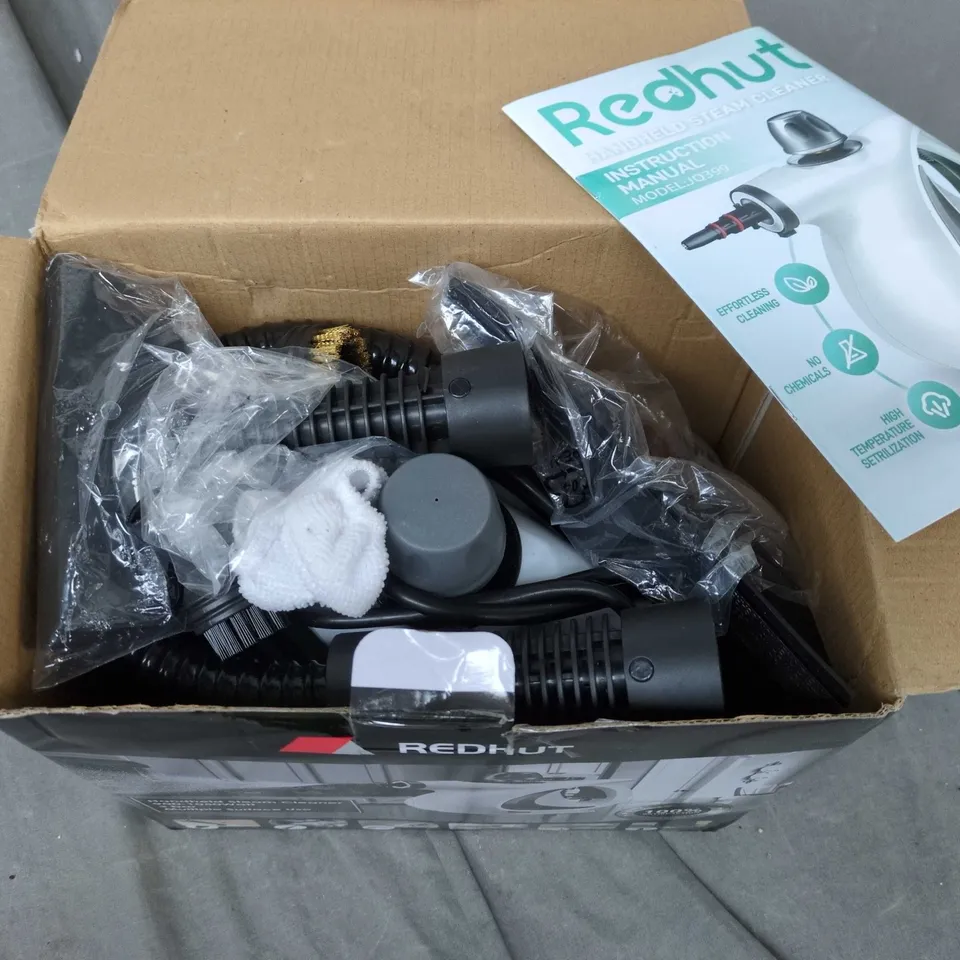 REDHUT HANDHELD STEAM CLEANER – 900–1050W, 3 BAR – BOXED