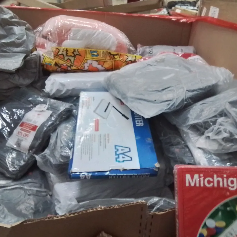 PALLET OF ASSORTED HOUSEHOLD GOODS AND PRODUCTS TO INCLUDE;MATTRESS TOPPER,POKER GAME,DESK