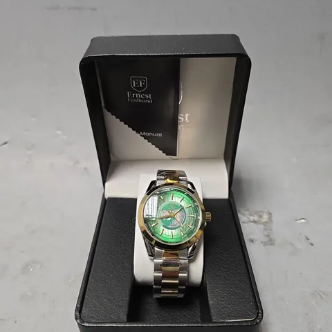 ERNEST FERDINAND WATCH – GLOBAL DIAL – STAINLESS STEEL STRAP – 3ATM WATER RESISTANT