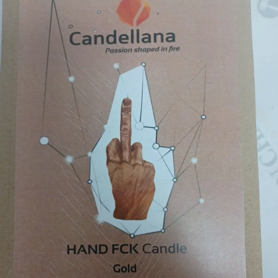 BOXED CANDELLANA HAND FCK CANDLE GOLD
