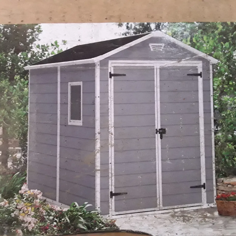 BOXED GRADE 1 KETER MANOR 6X8 MAINTENANCE FREE SHED - 1 BOX RRP £689