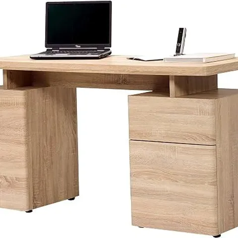 BOXED JAHNKE DESK, WOOD, BROWN, 55×140×76CM