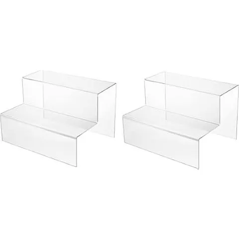 BOXED SET OF 2 DISPLAY4TOP 3 STEP ACRYLIC DISPLAY STAND 200×300×200MM