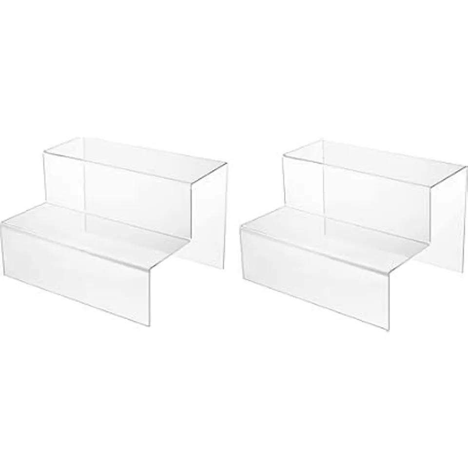BOXED SET OF 2 DISPLAY4TOP 3 STEP ACRYLIC DISPLAY STAND 200×300×200MM