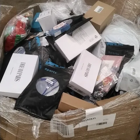 PALLET TO CONTAIN A LARGE QUANTITY OF; WOMEN'S HEELS, APPAREL, CHARGERS, SOCKS, WIGS AND CRAFT KIT ETC