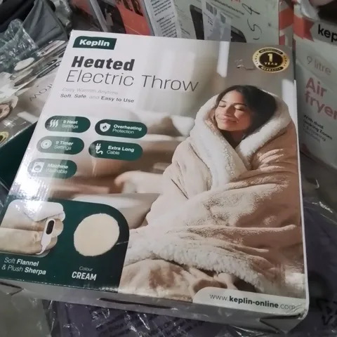 BOXED KEPLIN HEATED ELECTRIC THROW CREAM 
