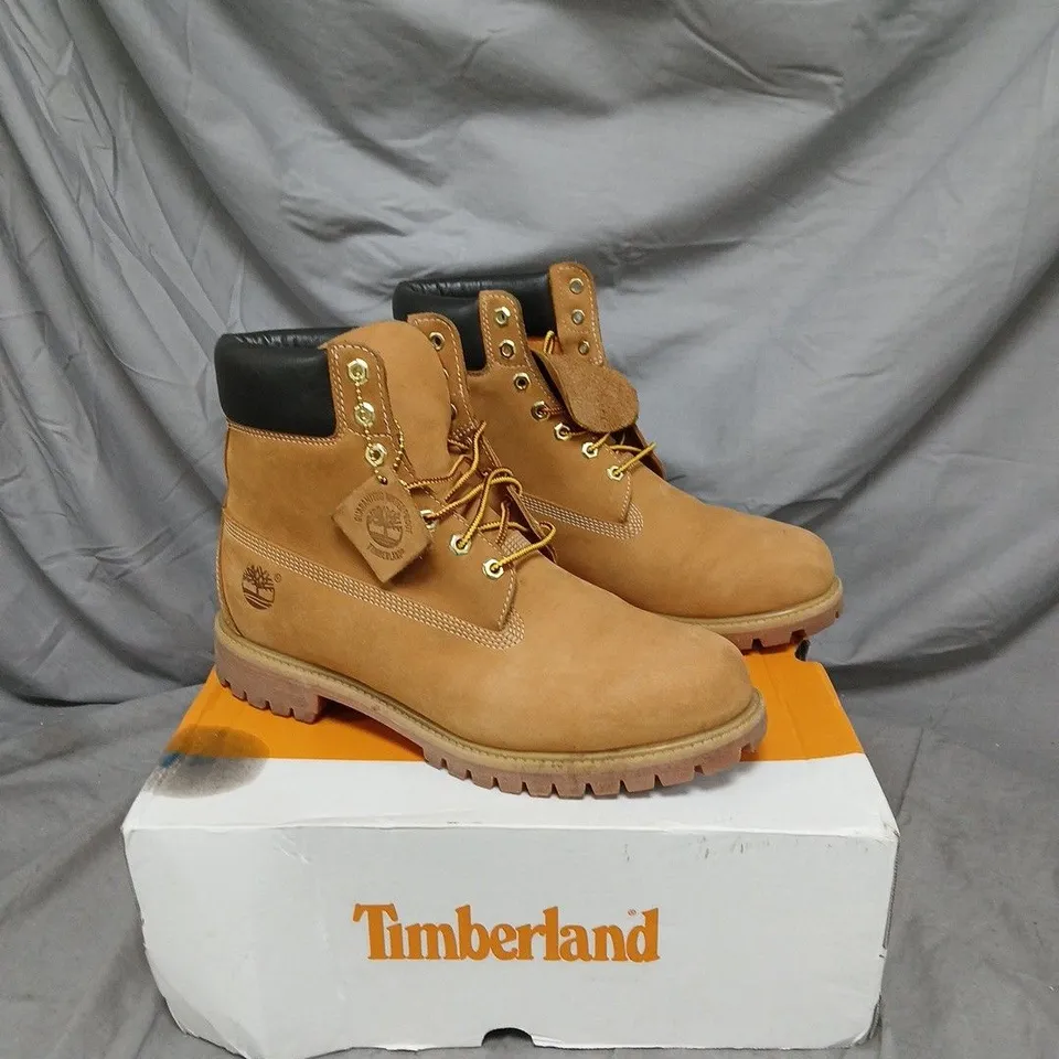 TIMBERLAND WHEAT BOOTS – MEN’S LEATHER BOOTS, BOXED - SIZE 11