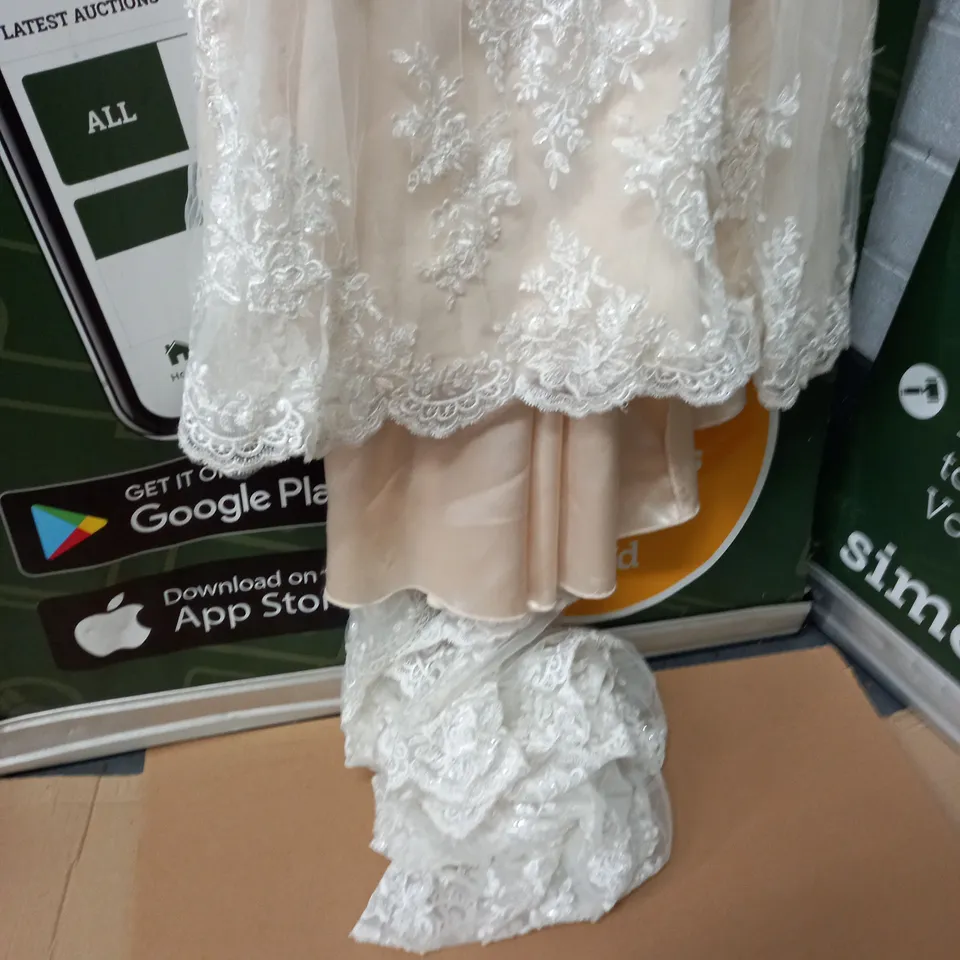 STELLA YORK EMBELLISHED IVORY WEDDING DRESS - UK 12