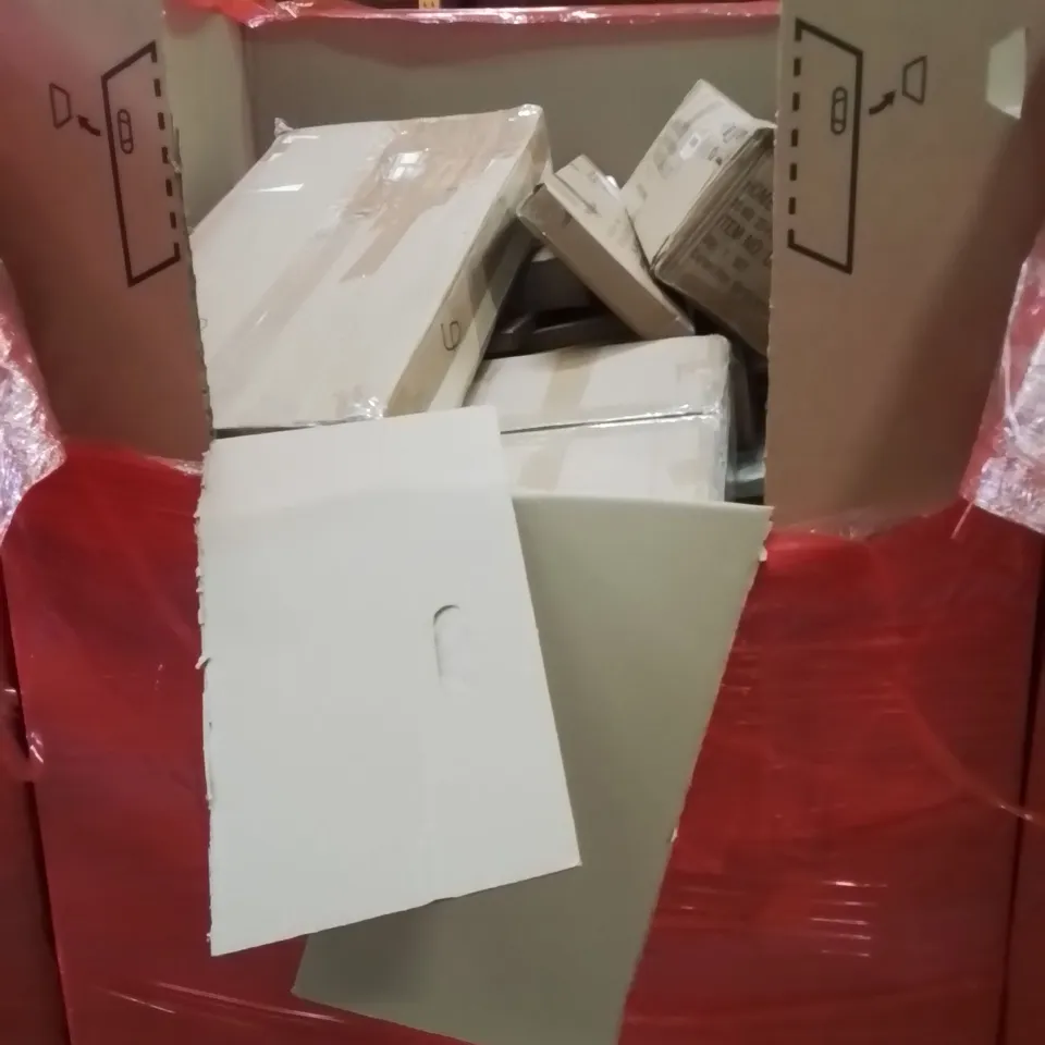 PALLET CONTAINING VARIOUS ASSORTED ITEMS TO INCLUDE:VIBRATION PLATE, ARTIFICIAL OLIVE TREE, BIKE,BED RAIL GUARD AND OTHER ASSORTED ITEMS...