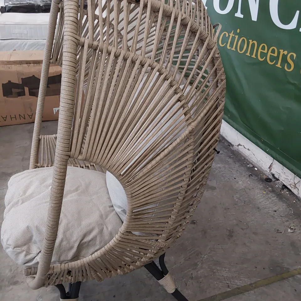 DESIGNER RATTAN EGG CHAIR & CUSHION