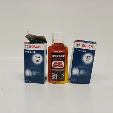 APPROXIMATELY 10 ASSORTED HOUSEHOLD ITEMS TO INCLUDE TRUCKLIGHT, TOUCH UP PAINT, ETC