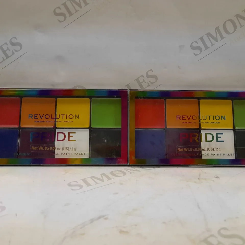 BOX OF APPROX 4 REVOLUTION PRIDE EXPRESS MYSELF FACE PAINT PALETTE 8 X 2G
