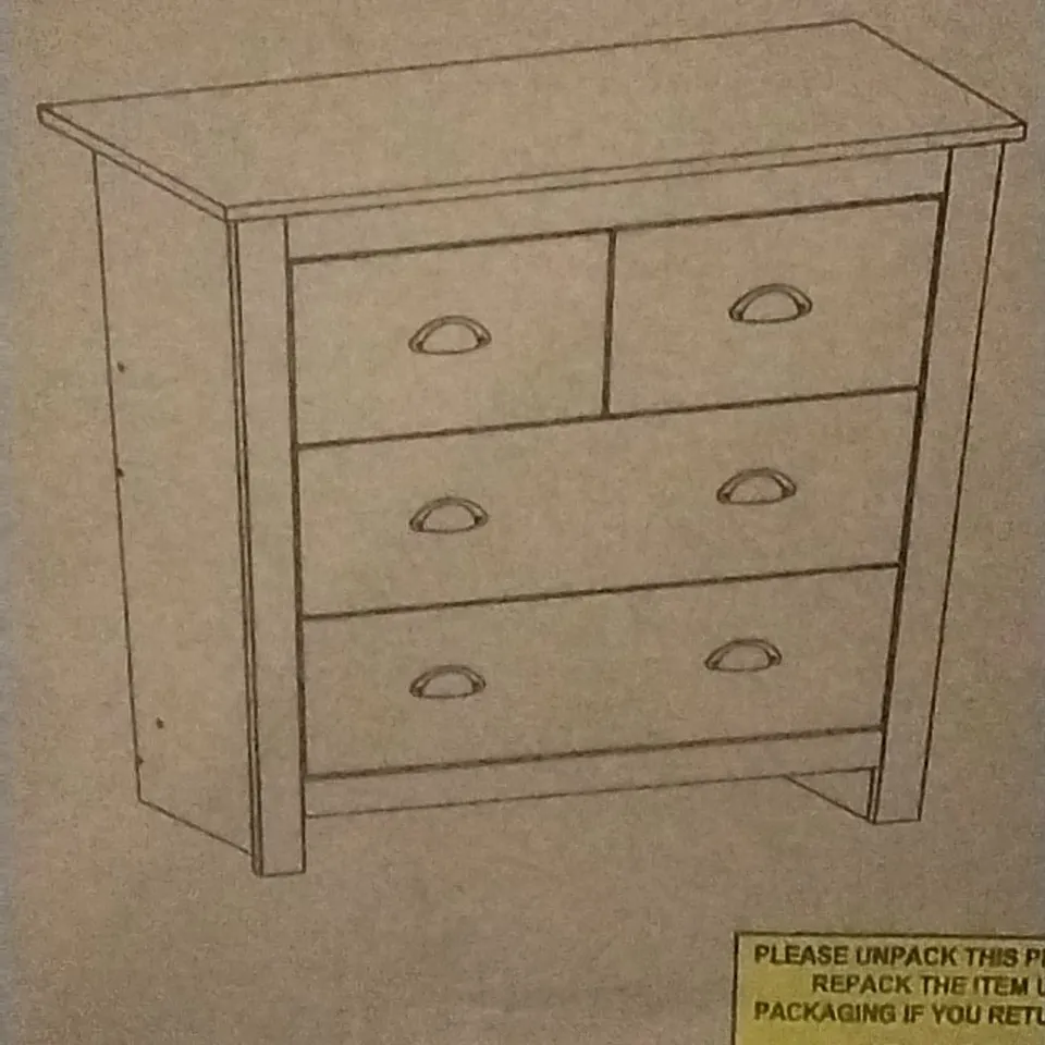 BOXED LANCASTER 2+2 DRAWER CHEST IN GREY