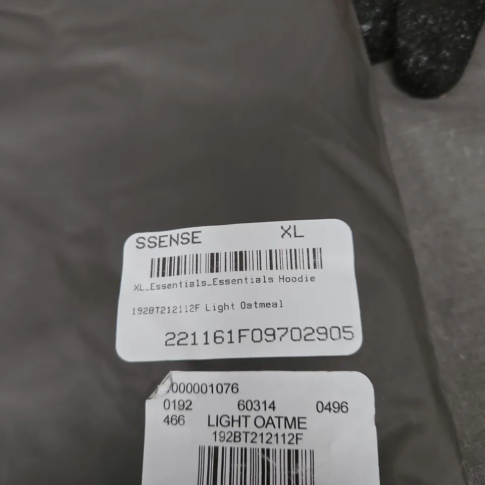 ESSENTIALS LIGHT OATMEAL HOODIE XL