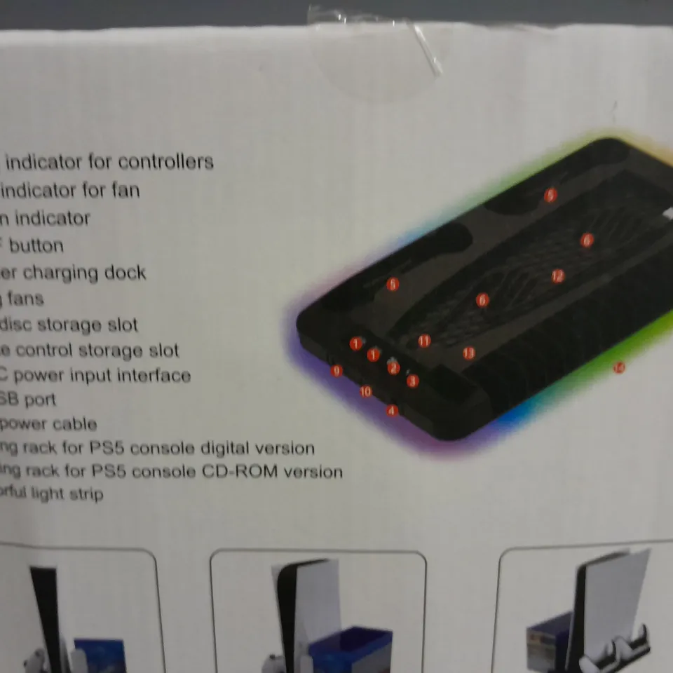 GAMINJA MULTI-FUNCTION COOLING AND CHARGING STATION FOR PS5