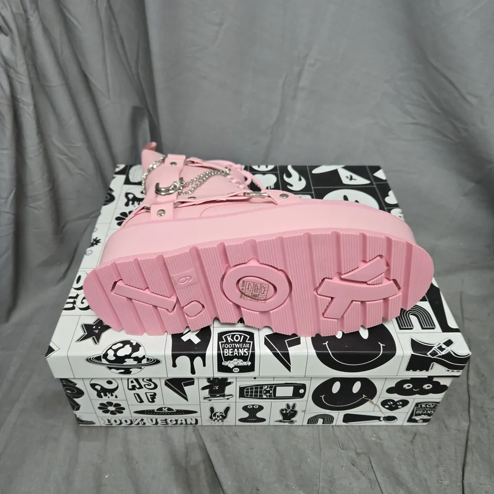 BOXED KOI YAMI PASTEL PINK PLATFORM BOOTS - UK6