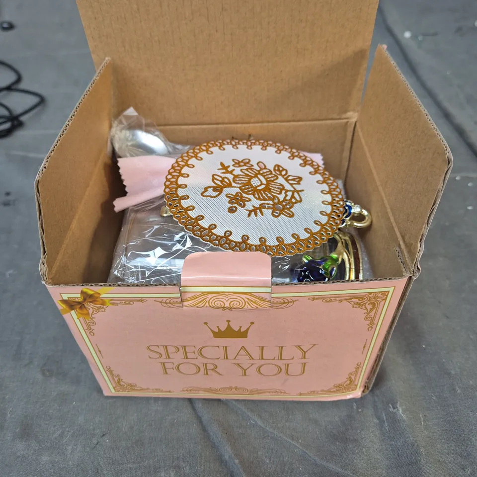 DECORATIVE GLASS TRINKET JAR WITH LID – PINK 'SPECIALLY FOR YOU' GIFT BOX 