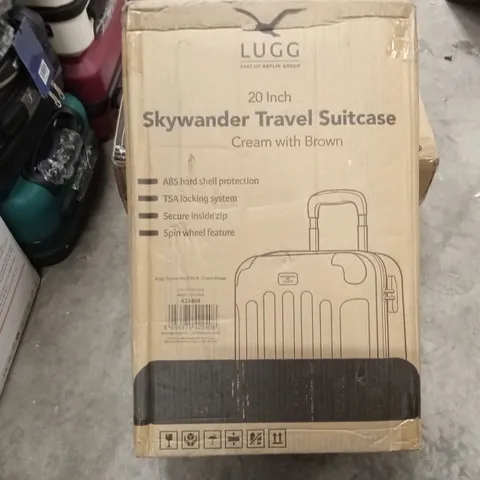 BOXED LUGG - 20 INCH SKYWANDER TRAVEL SUITCASE CREAM & BROWN