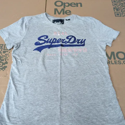 SUPERDRY LOGO TEE IN GREY - UK 12