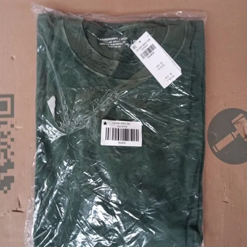 BAGGED ABACROMBIE & FITCH PREMIUM HEAVYWEIGHT CROPPED FIT T-SHIRT IN GREEN SIZE XXL