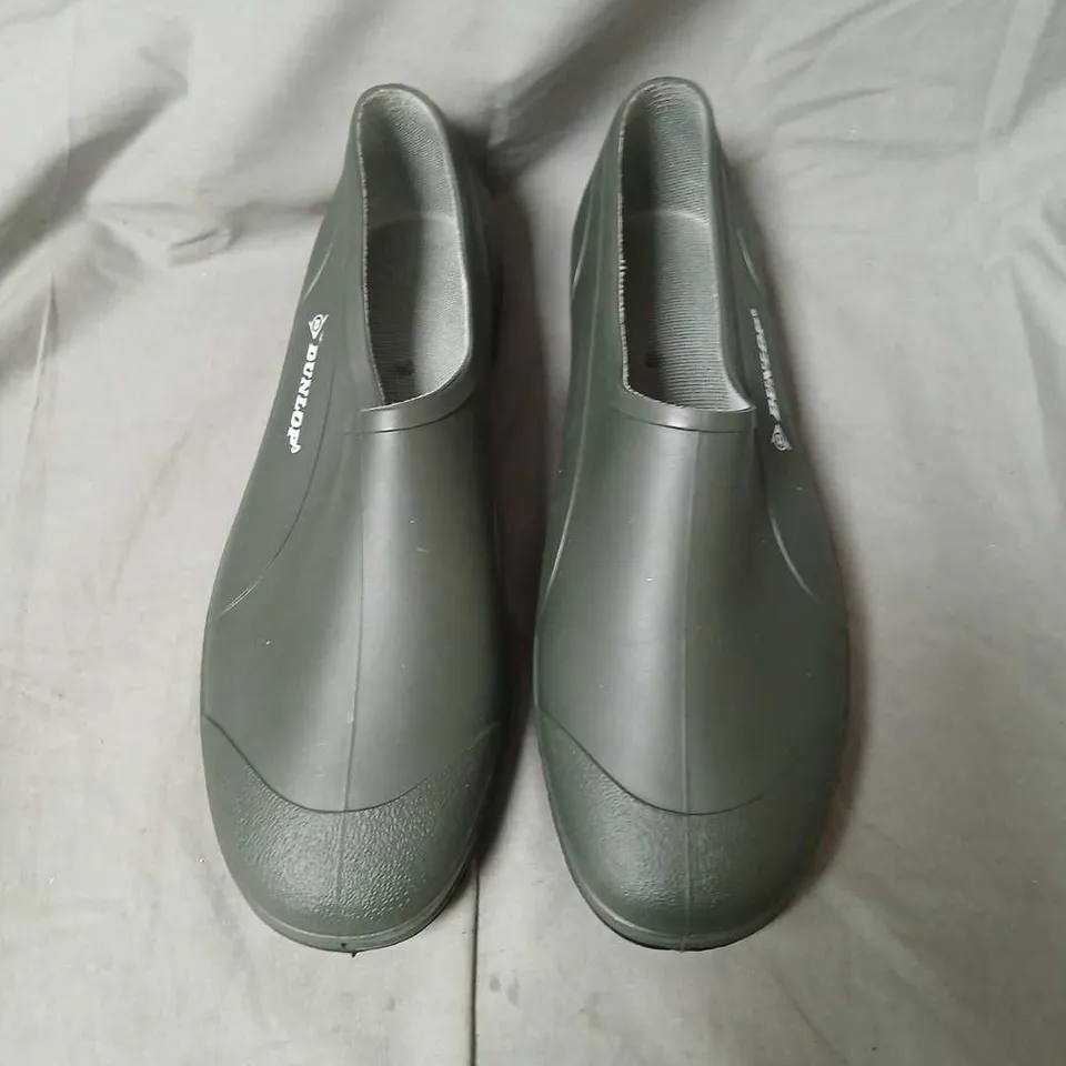 DUNLOP SLIP-ON RUBBER CLOGS – UNISEX GARDEN FOOTWEAR, DARK GREEN SIZE 11