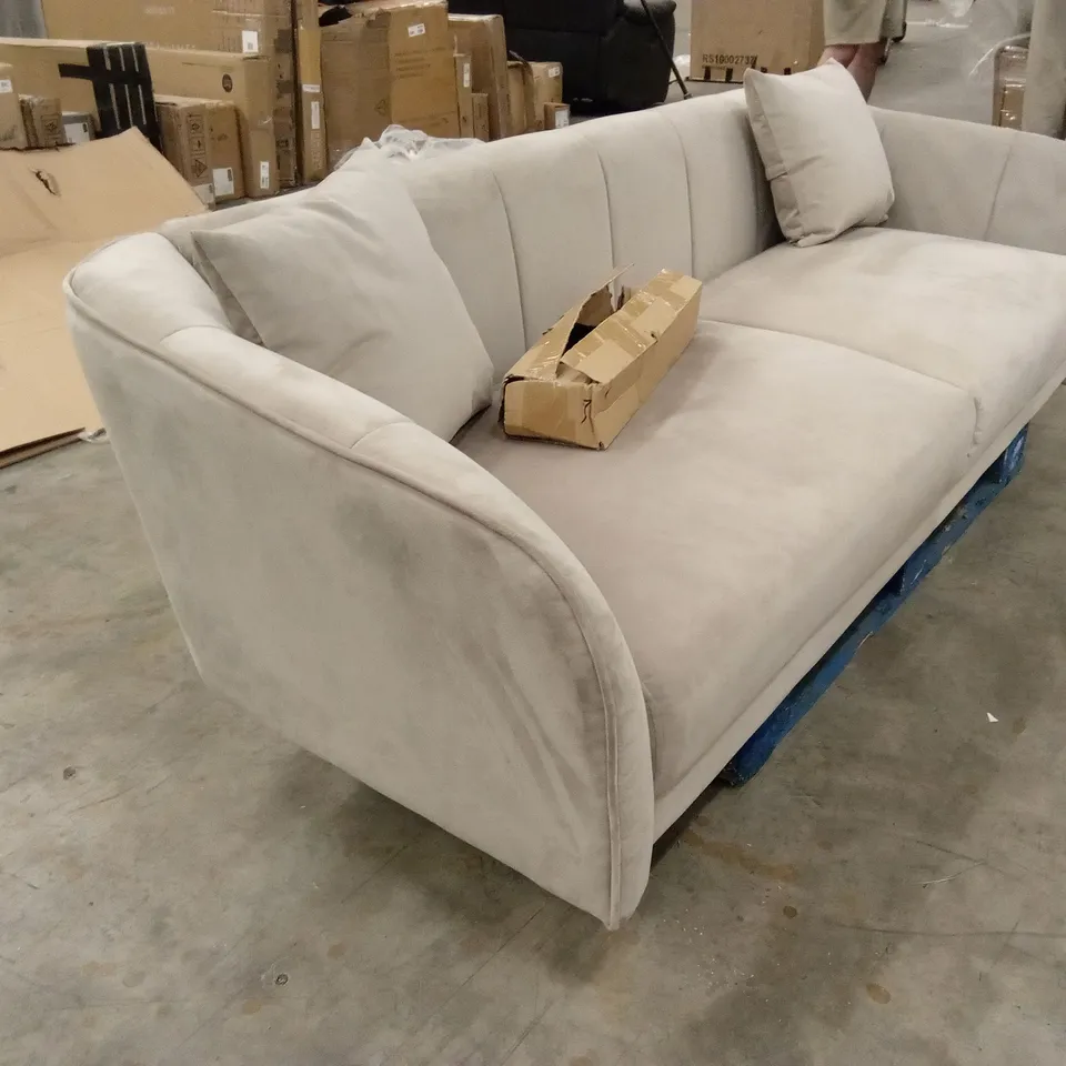 LOREN 3 SEATER SOFA, CHAMPAGNE CLASSIC VELVET