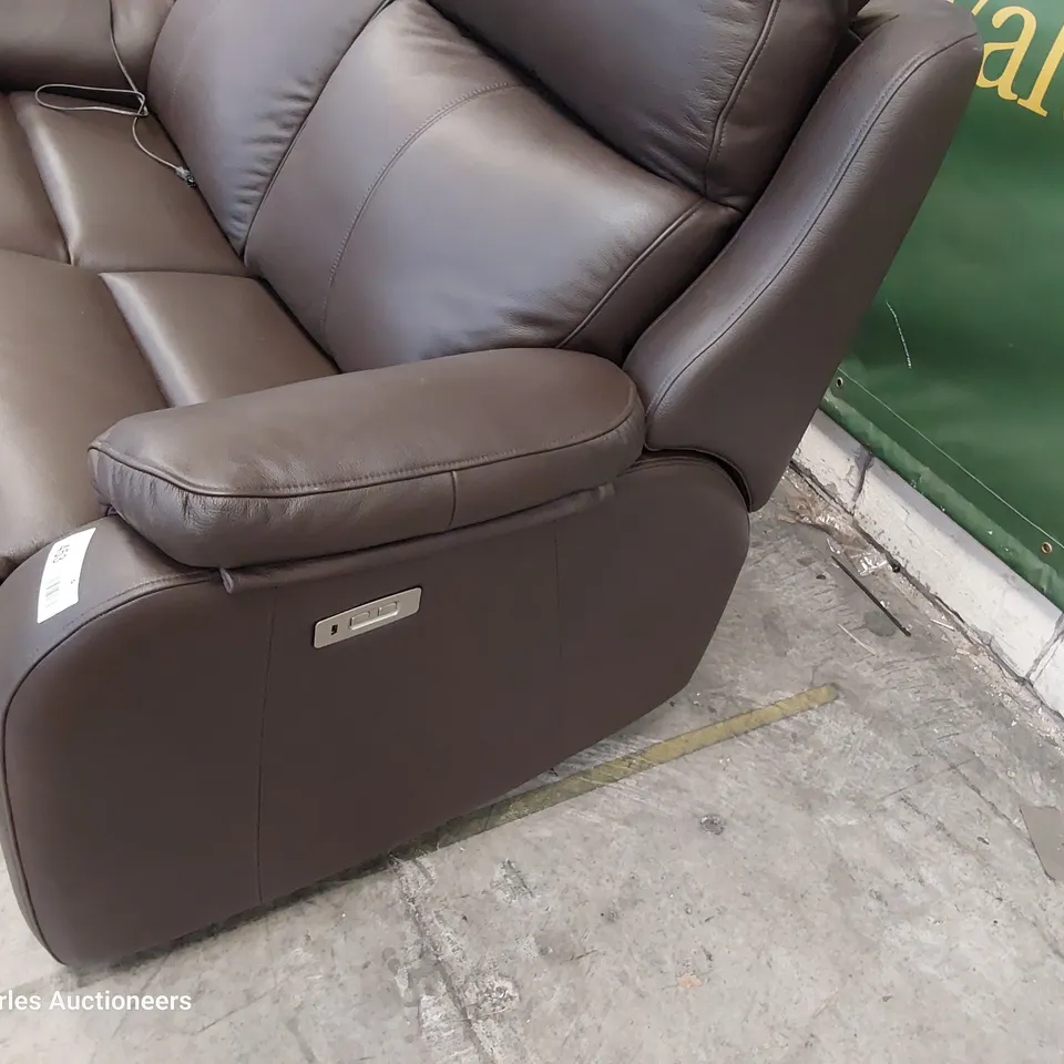 QUALITY BRITISH DESIGNER G PLAN KINGSBURY POWER RECLINING TWO SEATER SOFA CAPRI CHOCOLATE LEATHER 