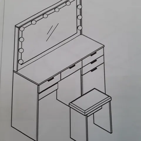 BOXED HOLLYWOOD WHITE DRESSING TABLE SET 4 DRAWERS (ONLY BOX 2 OF 2)