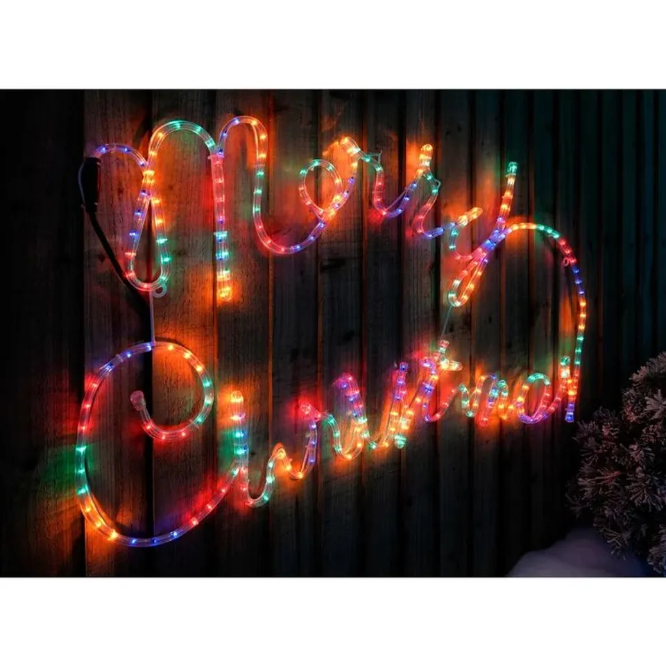 BOXED 100CM LARGE MERRY CHRISTMAS LIGHTED DISPLAY (1 BOX)