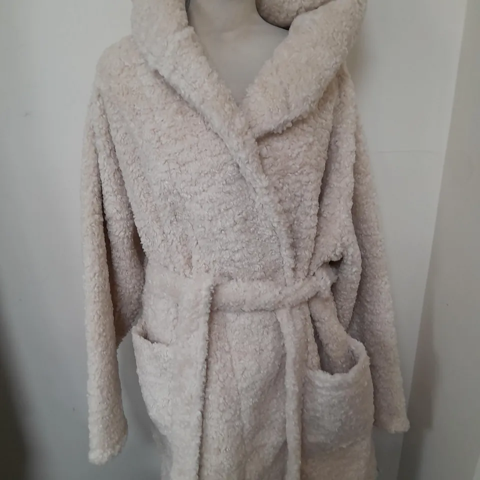 H&M CREAM TEDDY DRESSING GOWN - UK M