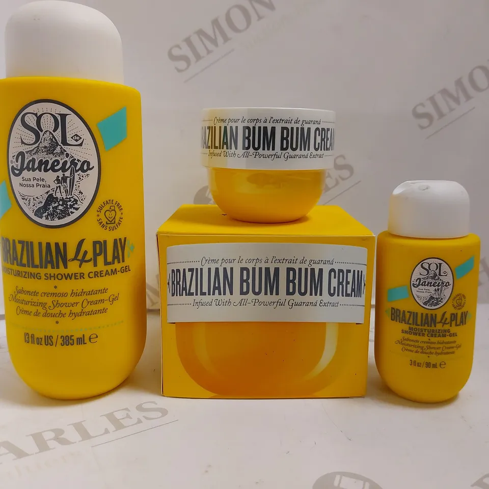 BOX OF 4 ITEMS TO INCLUDE SOL DE JANEIRA SHOWER GEL AND BUM BUM CREAM