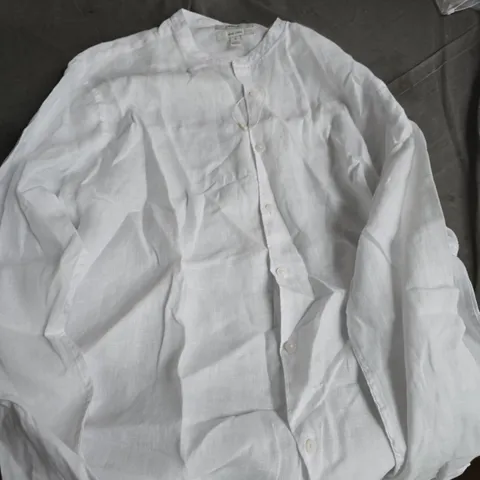 M&S PURE LINEN SHIRT – WHITE – XL