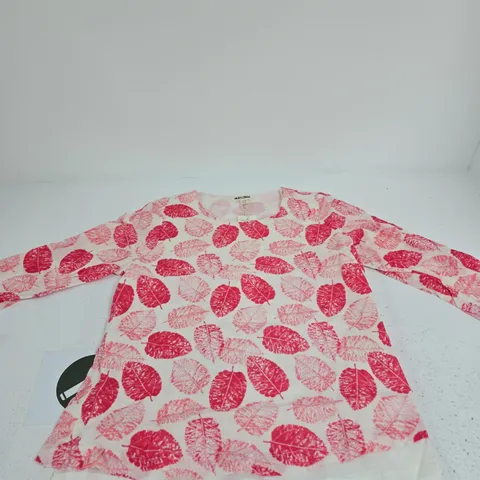 MUDFLOWER DRESS – PINK LEAF PRINT, UK 10 (EU 38, US 6)