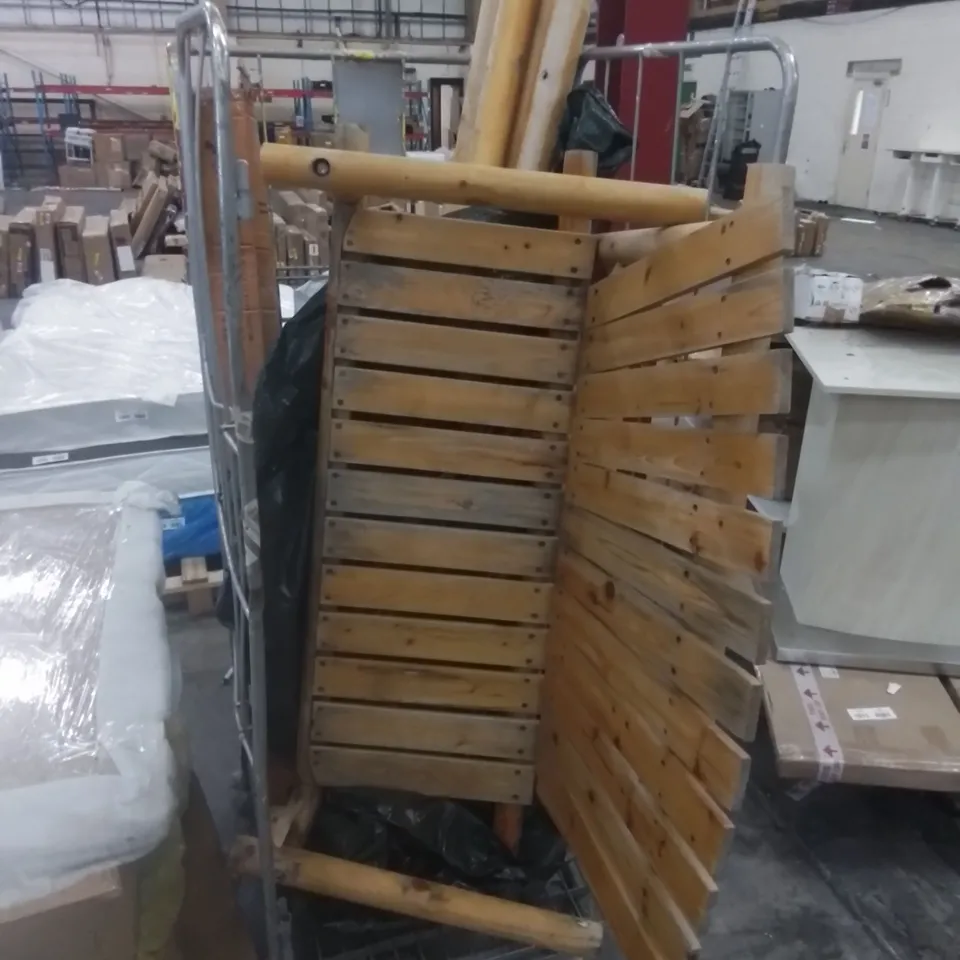 CAGE TO CONTAIN OUTDOOR SWING SEAT PARTS - ITEM MAY BE INCOMPLETE (CAGE NOT INCLUDED)