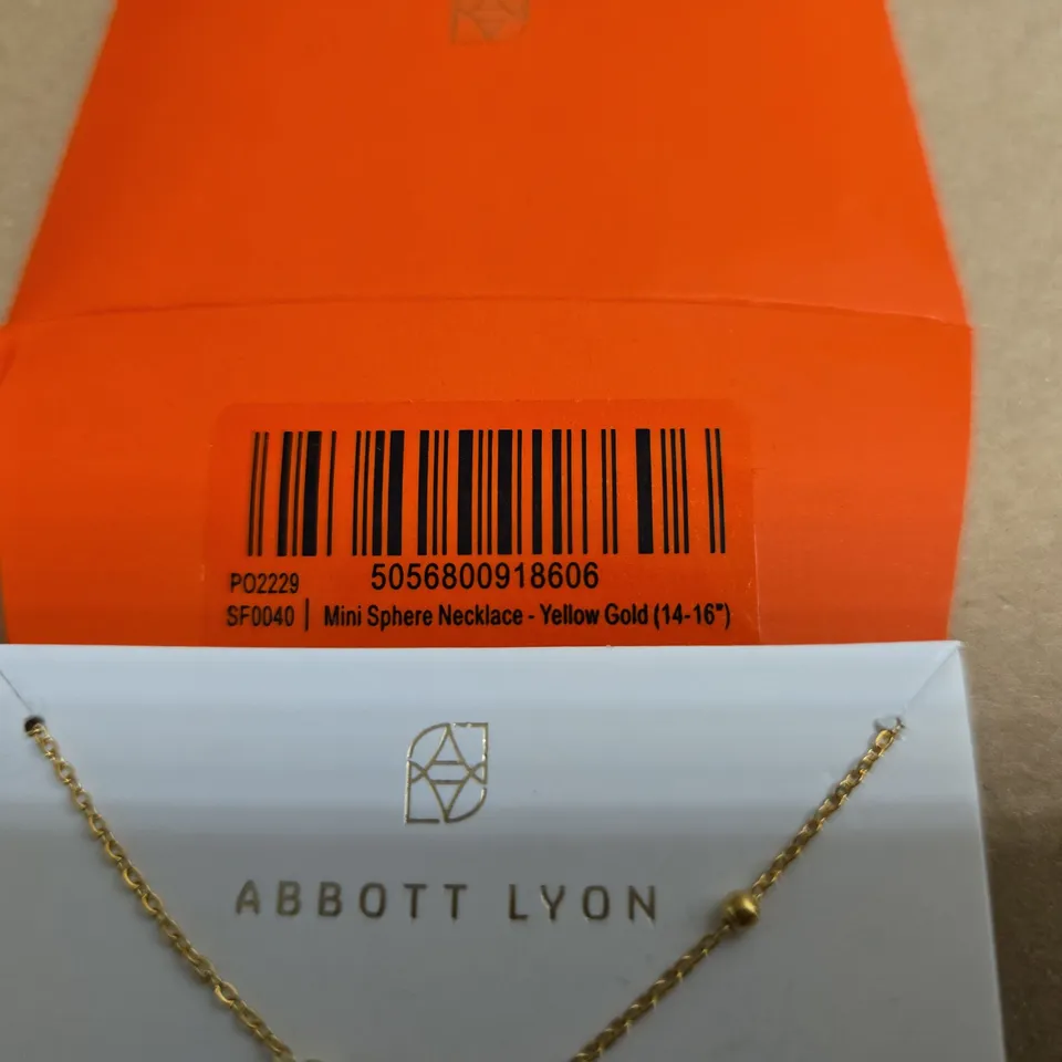 ABBOT LYON MINI SPHERE NECKLACE - YELLOW GOLD 14"-16"